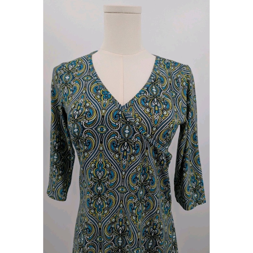 PRANA Nadia Faux Wrap Dress Size S Oversize Hidden Pocket Retro Gorpcore Hippie